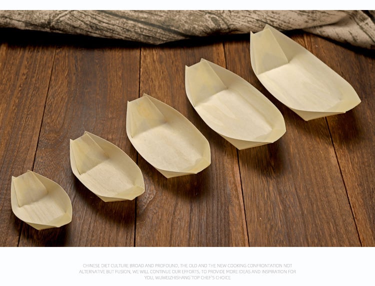 Puidust paadi kujuline ühekordne nõu Art Kitchen Creative – kaasaegne minimalistlik stiil