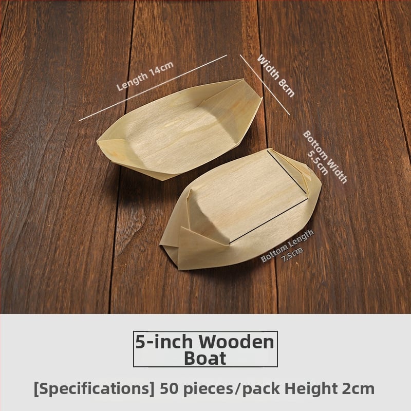 Puidust paadi kujuline ühekordne nõu Art Kitchen Creative – kaasaegne minimalistlik stiil