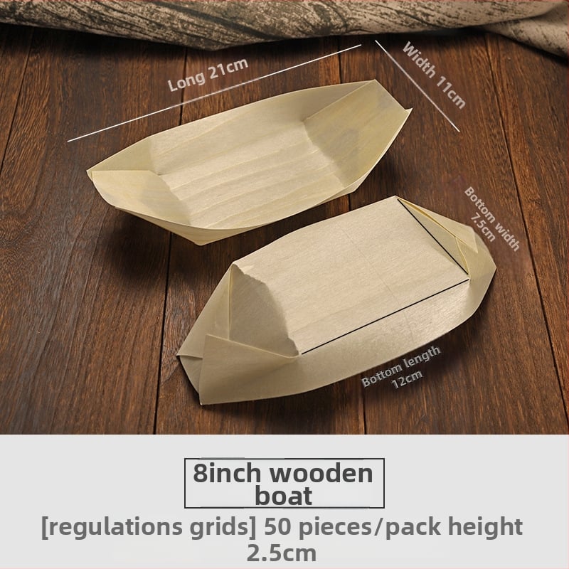 Puidust paadi kujuline ühekordne nõu Art Kitchen Creative – kaasaegne minimalistlik stiil