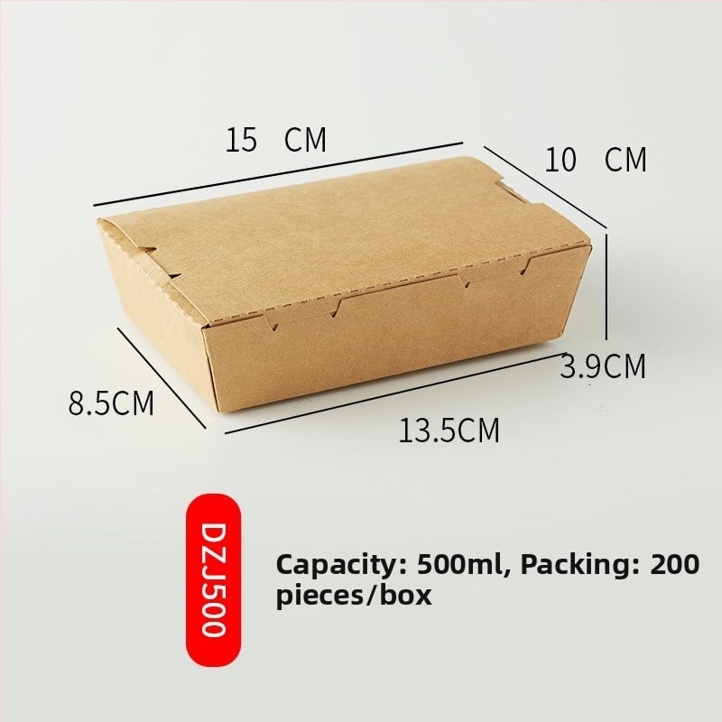 Cutie de masă din hârtie kraft, cu o fereastră, pentru takeout, potrivită pentru sushi și salată de fructe (material: hârtie; fereastră: una; cuptor cu microunde: Nu; imprimare logo: Da)