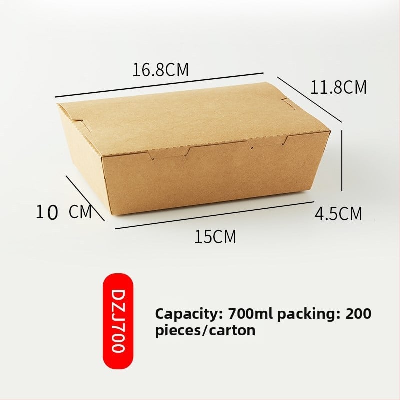 Cutie de masă din hârtie kraft, cu o fereastră, pentru takeout, potrivită pentru sushi și salată de fructe (material: hârtie; fereastră: una; cuptor cu microunde: Nu; imprimare logo: Da)