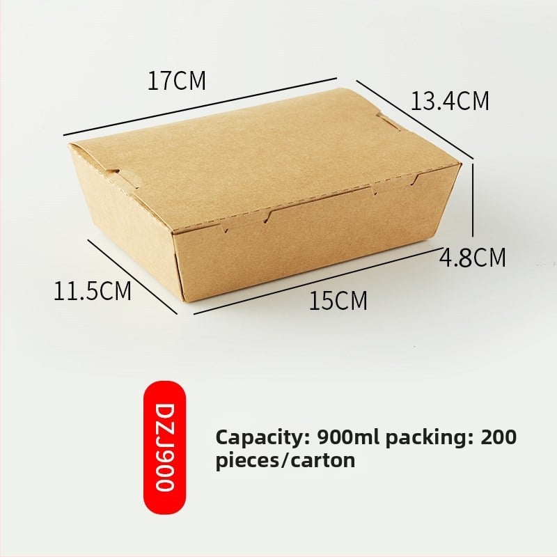 Cutie de masă din hârtie kraft, cu o fereastră, pentru takeout, potrivită pentru sushi și salată de fructe (material: hârtie; fereastră: una; cuptor cu microunde: Nu; imprimare logo: Da)