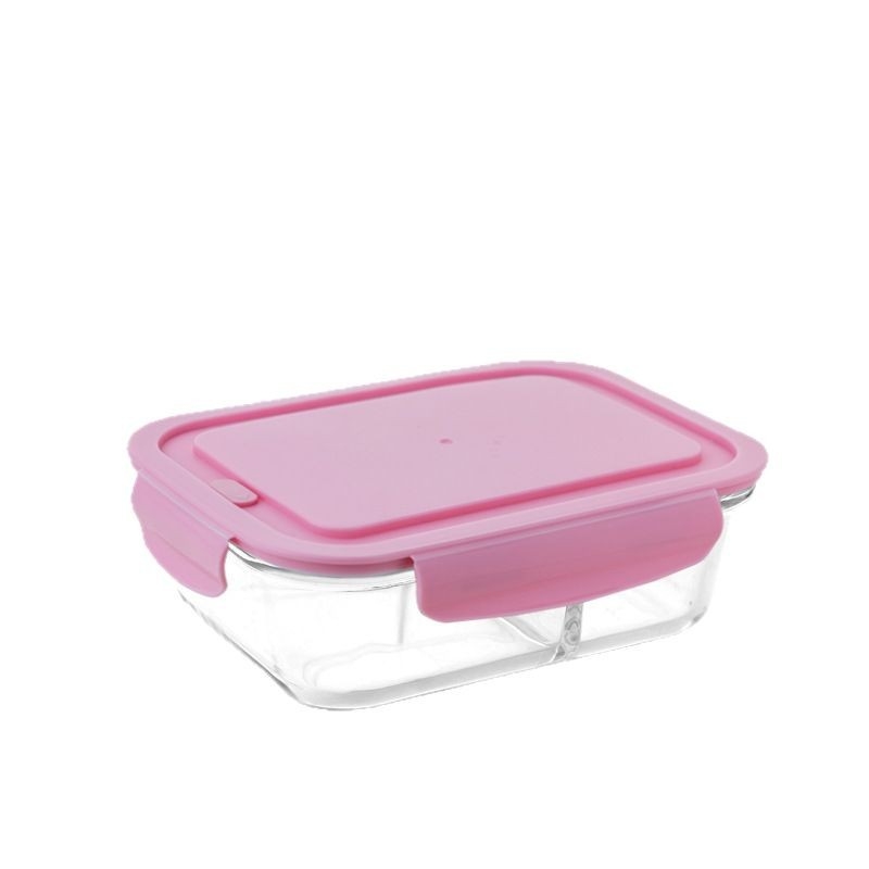 Cutie pentru prânz din sticlă borosilicat, 800–1000 ml, sigură la microunde, dreptunghiulară, rezistentă la căldură, păstrarea prospețimii