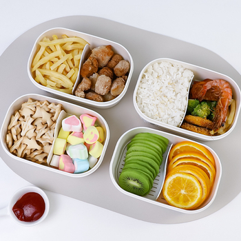 Cutie pentru prânz cu separator și menținerea prospectimii, compatibilă cu microunde, din polipropilenă, portabilă și reutilizabilă