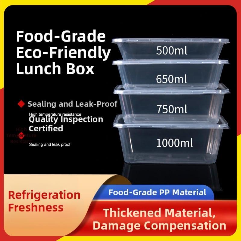 Cutie de prânz de unică folosință, din plastic, personalizabilă, biodegradabilă, cu logo serigrafiat