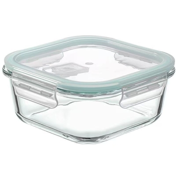 Jiayi cutie de prânz din sticlă borosilicat de înaltă rezistență, compatibilă cu microunde, formă pătrată, capacitate 800–1000 ml