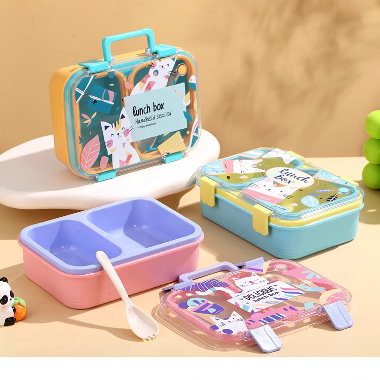 Cutie de prânz, compatibilă cu cuptorul cu microunde, menține temperatura, dreptunghiulară din PP, capacitate 800–1000 ml