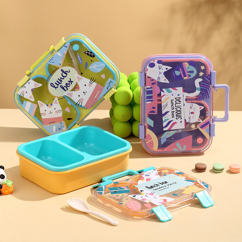 Cutie de prânz, compatibilă cu cuptorul cu microunde, menține temperatura, dreptunghiulară din PP, capacitate 800–1000 ml