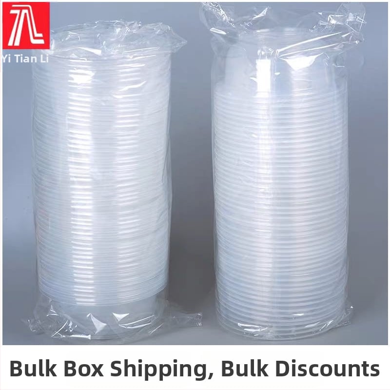 Vas de unică folosință rotund cu capac din PP – sigur pentru cuptor cu microunde, imprimare logo disponibil, personalizabil, ambalaj 1 cutie