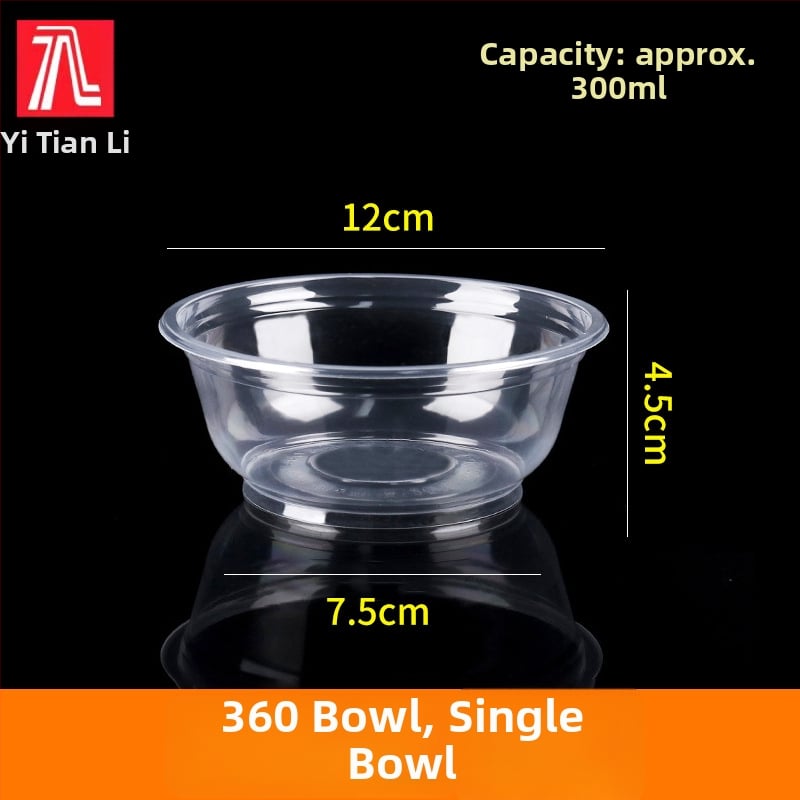 Vas de unică folosință rotund cu capac din PP – sigur pentru cuptor cu microunde, imprimare logo disponibil, personalizabil, ambalaj 1 cutie