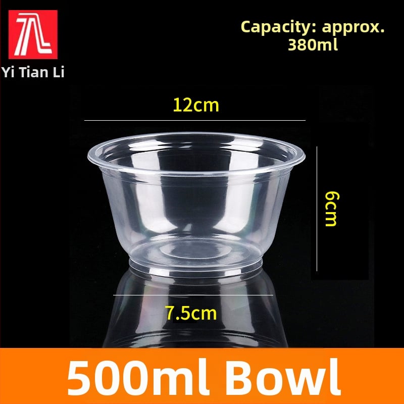 Vas de unică folosință rotund cu capac din PP – sigur pentru cuptor cu microunde, imprimare logo disponibil, personalizabil, ambalaj 1 cutie