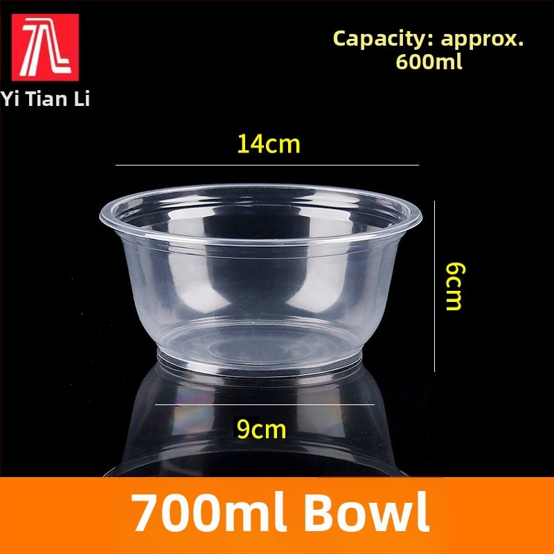 Vas de unică folosință rotund cu capac din PP – sigur pentru cuptor cu microunde, imprimare logo disponibil, personalizabil, ambalaj 1 cutie