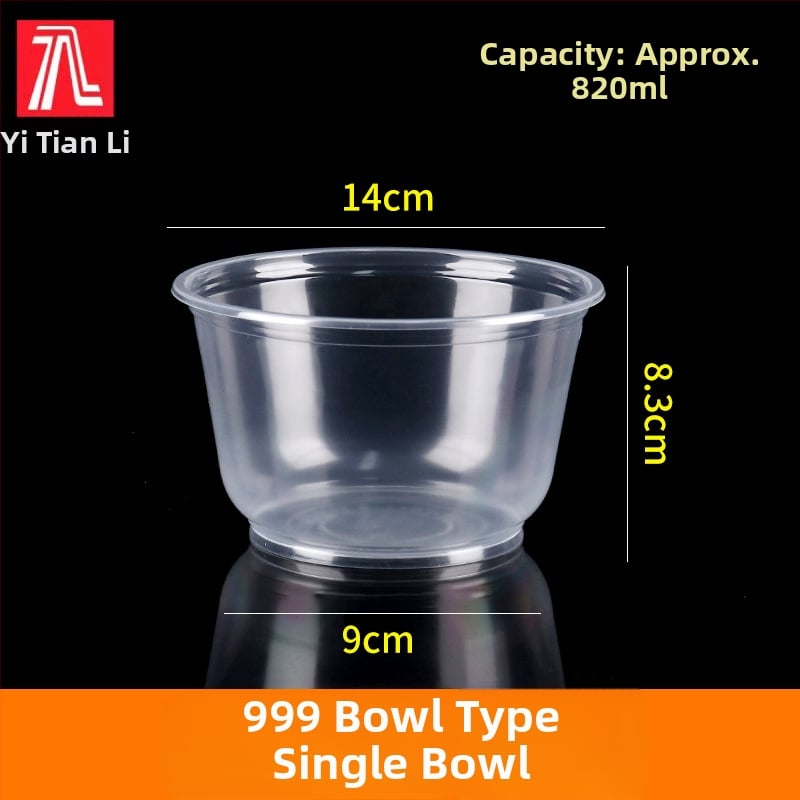 Vas de unică folosință rotund cu capac din PP – sigur pentru cuptor cu microunde, imprimare logo disponibil, personalizabil, ambalaj 1 cutie