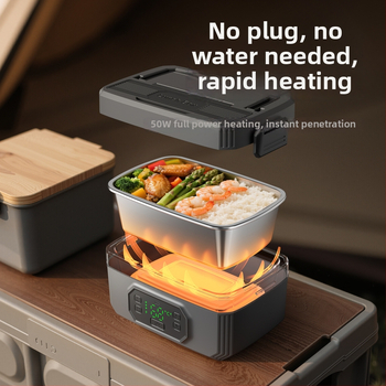 Cutie electrică pentru prânz cu încălzire, încărcare fără fir, încălzire fără apă, capacitate 1,1–1,2 L, alimentare USB
