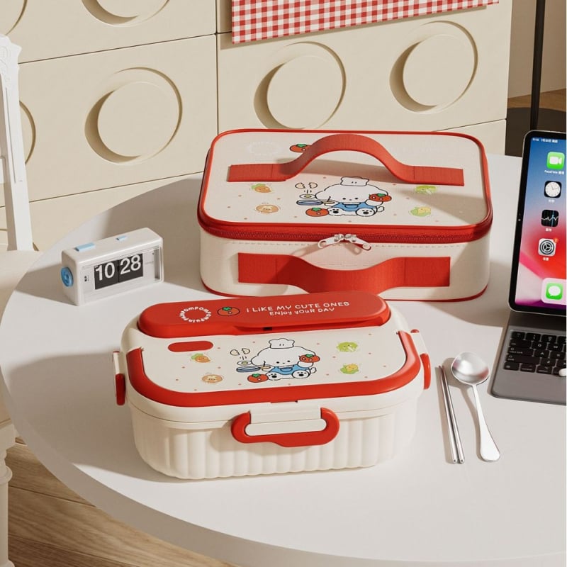 316 rozsdamentes acél ételhordó, hőszigetelt, téglalap alakú, 1–2 L kapacitás, mikrohullámú sütővel kompatibilis