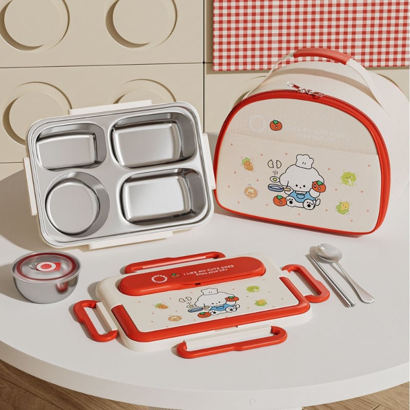 316 rozsdamentes acél ételhordó, hőszigetelt, téglalap alakú, 1–2 L kapacitás, mikrohullámú sütővel kompatibilis