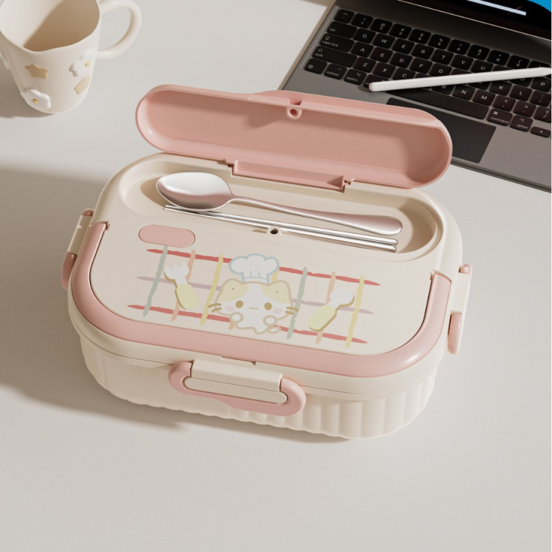 316 rozsdamentes acél ételhordó, hőszigetelt, téglalap alakú, 1–2 L kapacitás, mikrohullámú sütővel kompatibilis