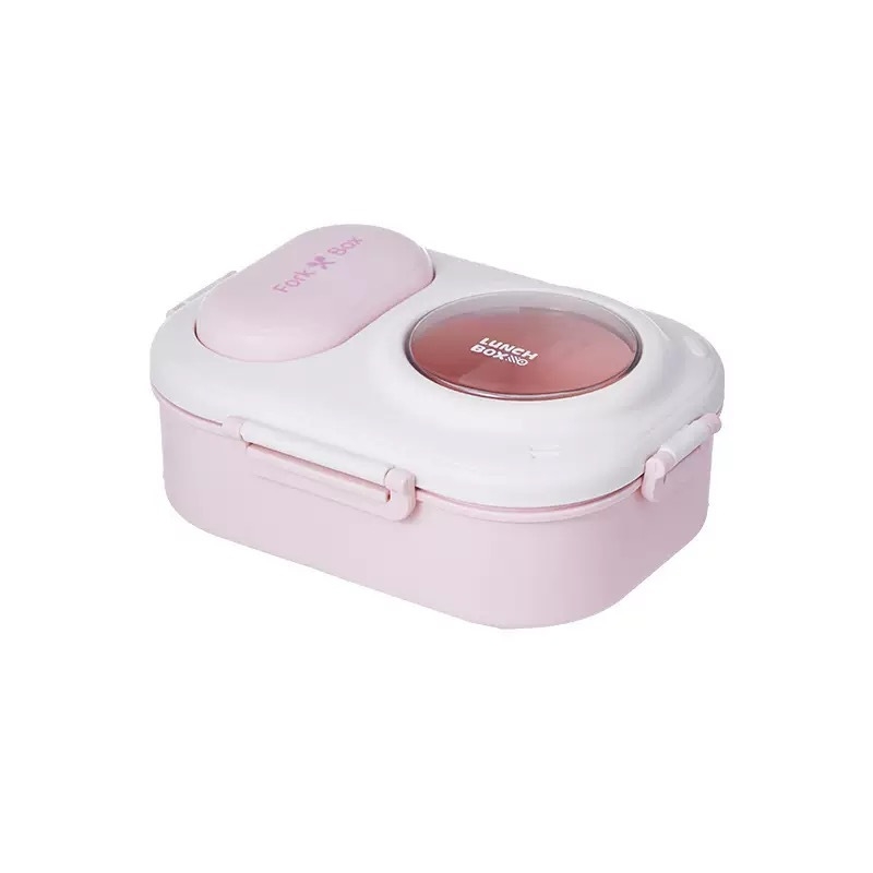 Cutie de prânz din plastic, dreptunghiulară, 1–2 L, sigilată și izolată termic, stil modern minimalist, pentru copii