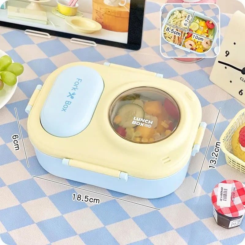 Cutie de prânz din plastic, dreptunghiulară, 1–2 L, sigilată și izolată termic, stil modern minimalist, pentru copii