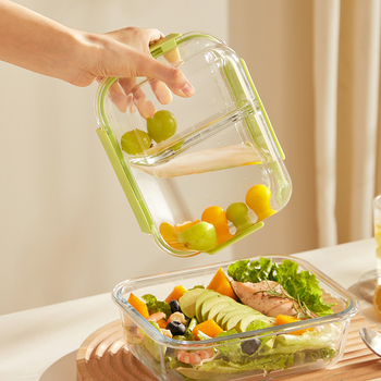 Staklena kutija za ručak s čvrstim zatvaranjem, otporna na mikrovalnu, moderan minimalistički dizajn, kapacitet 301–1000 ml