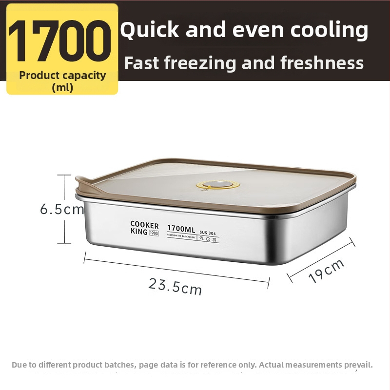 Cooking King kutija za ručak od 304 nehrđajućeg čelika, kvadratnog oblika, vakuumski zatvorena za očuvanje svježine, kapacitet ispod 300 ml, mikrovalna kompatibilna