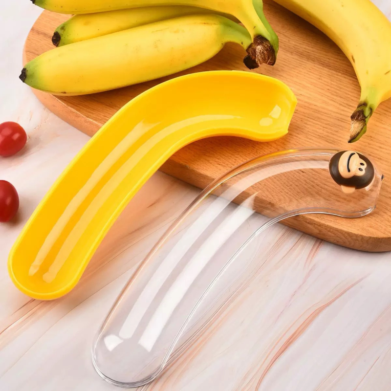 Banana oblik kutija za čuvanje voća, PP plastika, kapacitet do 300 ml, jednostruki sloj, neelektrično, za djecu