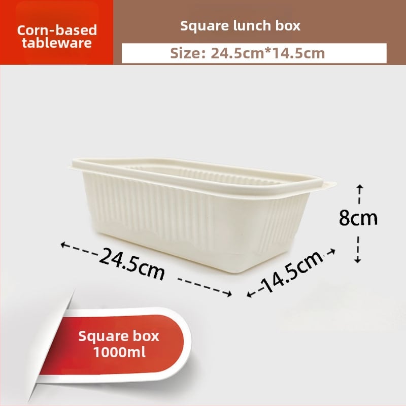 Master Kang cutie prânz din amidon de porumb, dreptunghiulară, biodegradabilă, nu compatibilă cu microunde, 5–10 seturi