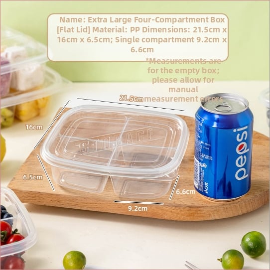 Cutie de prânz de unică folosință cu capac, PP alimentar, compatibilă cu microundele pentru birou