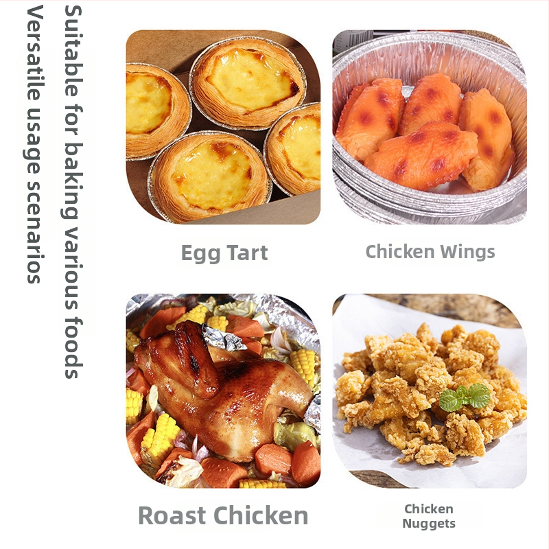 Ühekordne ümmargune alumiiniumfooliumist taldrik ahjuks, universaalne kasutus, 2000 tk pakk