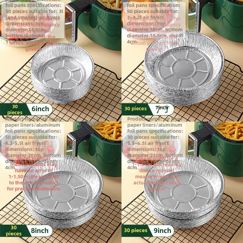 Ühekordne ümmargune alumiiniumfooliumist taldrik ahjuks, universaalne kasutus, 2000 tk pakk