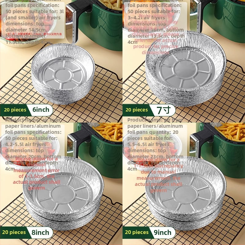 Ühekordne ümmargune alumiiniumfooliumist taldrik ahjuks, universaalne kasutus, 2000 tk pakk