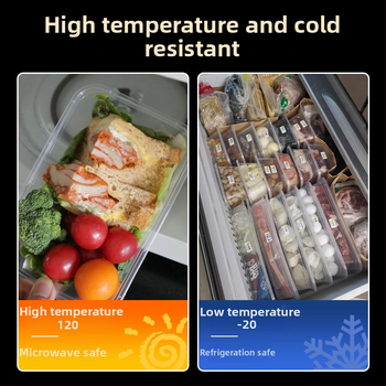 Cutie de prânz din plastic, de unică folosință, cu capac, cu container dreptunghiular și bol rotund pentru take-away