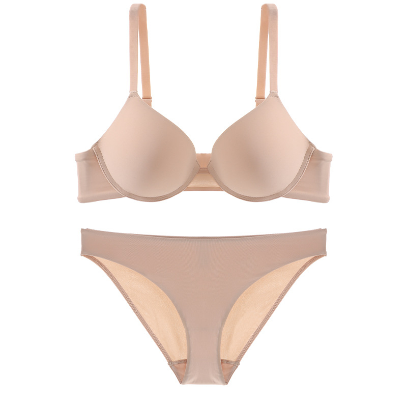 Set donjeg: push-up grudnjak za male grudi, cross-back dizajn, košarica 3/4, srednje oblikovan grudnjak, Ice Silk tkanina