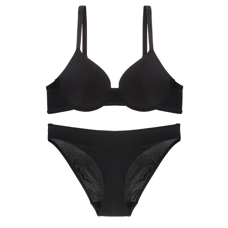 Set donjeg: push-up grudnjak za male grudi, cross-back dizajn, košarica 3/4, srednje oblikovan grudnjak, Ice Silk tkanina