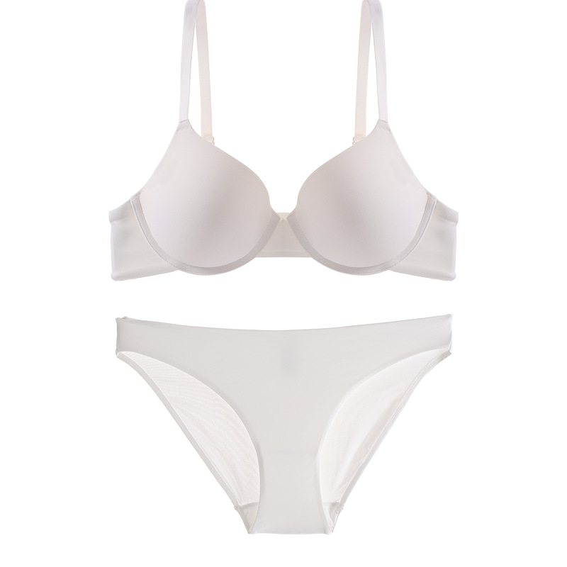 Set donjeg: push-up grudnjak za male grudi, cross-back dizajn, košarica 3/4, srednje oblikovan grudnjak, Ice Silk tkanina