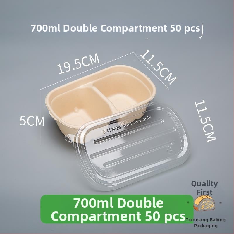 Cutie pentru desert pentru picnic cu trei compartimente, pentru iaurt, fructe și prăjitură — cuptor cu microunde: Nu; imprimare siglă: Disponibil; personalizare: Nu; biodegradabil: Nu