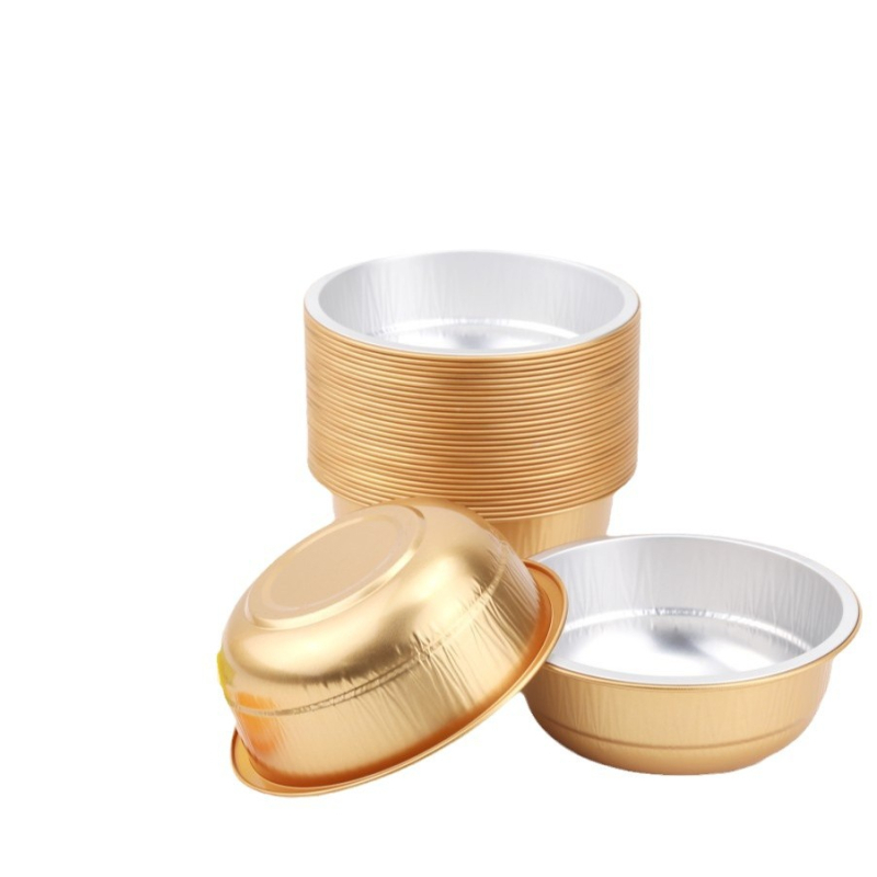 Ühekordne toiduvalmistamise alumiiniumfooliumist toidukarp — ümmarguse kujuga; paksus 0,11 mm; maht 425 ml; materjal: alumiiniumfoolium; bränd: Guobang (0,11 mm; 425 ml; alumiiniumfoolium; ümmargune kuju; Guobang)