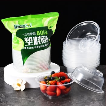 Ühekordne plastikust kauss, ümmargune, läbipaistev, umbes 300 ml, 12 tk pakis