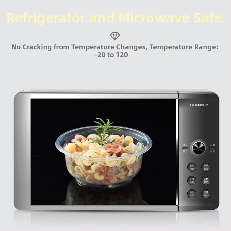 Jednorazová plastová miska, kruhového tvaru, priehľadná, objem približne 300 ml, balenie 12 kusov