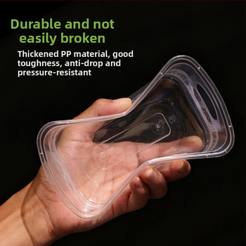 Cutii de prânz de unică folosință, turnate prin injecție, pentru ridicare la pachet, material PP, compatibile cu microundele, personalizabile, biodegradabile