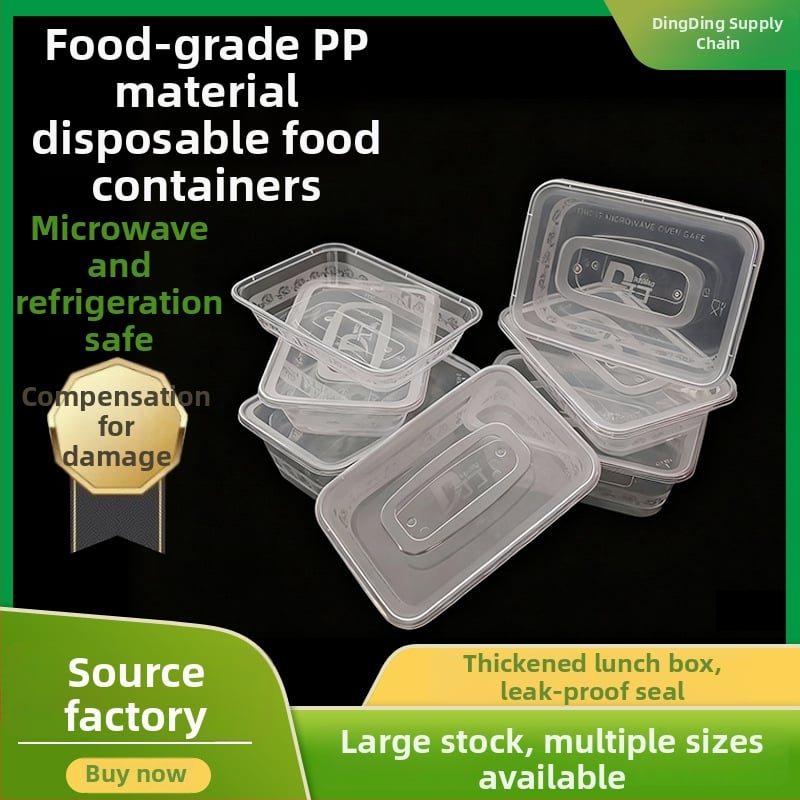 Cutii de prânz de unică folosință, turnate prin injecție, pentru ridicare la pachet, material PP, compatibile cu microundele, personalizabile, biodegradabile