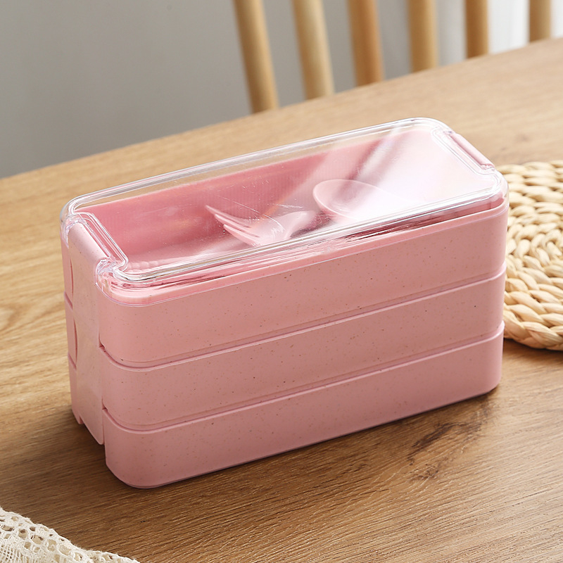 Κουτί γευμάτων ιαπωνικού στυλ, κατάλληλο για φούρνο μικροκυμάτων, χωρητικότητα 1–2 λίτρα, διπλό επίπεδο, πλαστικό υλικό