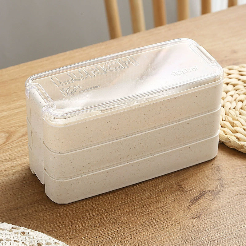 Κουτί γευμάτων ιαπωνικού στυλ, κατάλληλο για φούρνο μικροκυμάτων, χωρητικότητα 1–2 λίτρα, διπλό επίπεδο, πλαστικό υλικό