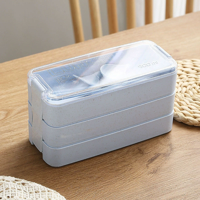 Κουτί γευμάτων ιαπωνικού στυλ, κατάλληλο για φούρνο μικροκυμάτων, χωρητικότητα 1–2 λίτρα, διπλό επίπεδο, πλαστικό υλικό