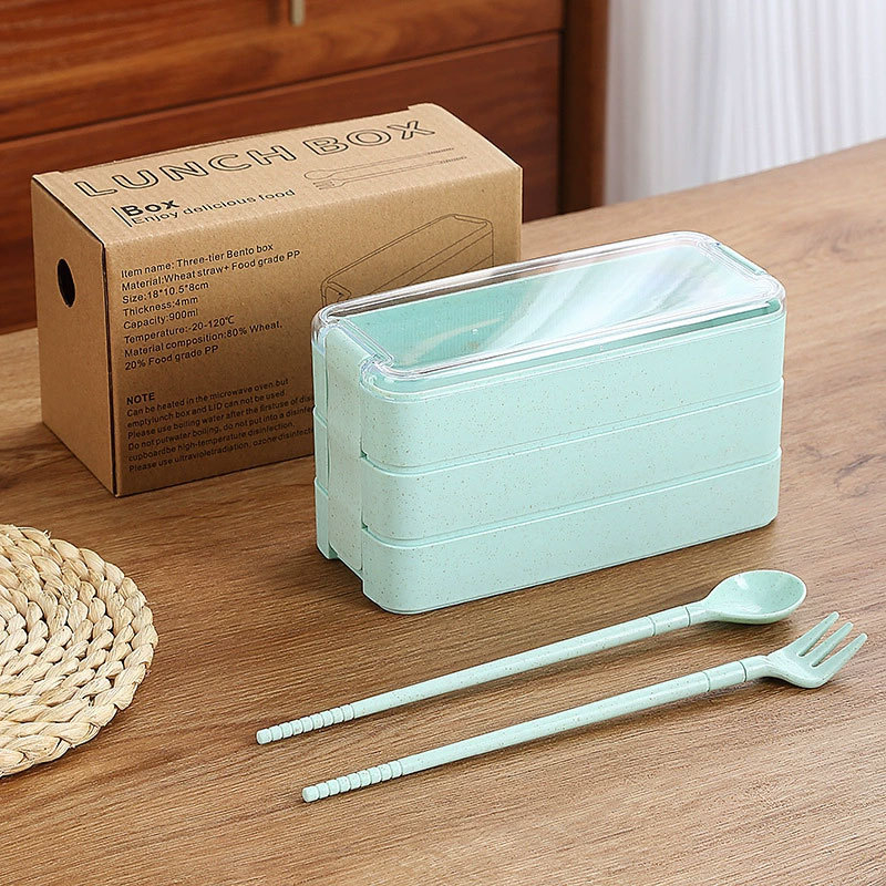 Κουτί γευμάτων ιαπωνικού στυλ, κατάλληλο για φούρνο μικροκυμάτων, χωρητικότητα 1–2 λίτρα, διπλό επίπεδο, πλαστικό υλικό