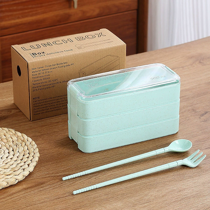 Κουτί γευμάτων ιαπωνικού στυλ, κατάλληλο για φούρνο μικροκυμάτων, χωρητικότητα 1–2 λίτρα, διπλό επίπεδο, πλαστικό υλικό