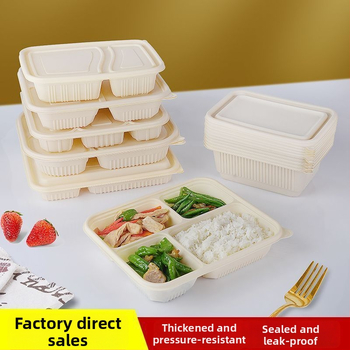 Biodegradovateľný obedový box z kukuričného škrobu so 2–4 priehradkami, guľato-obdlžnikový tvar