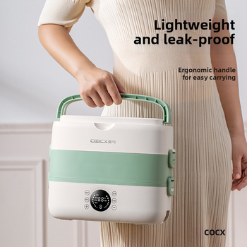 Cutie electrică pentru prânz, 2.0 L capacitate, 300W, compartiment interior din oțel inoxidabil, 110-220V AC, funcție încălzire