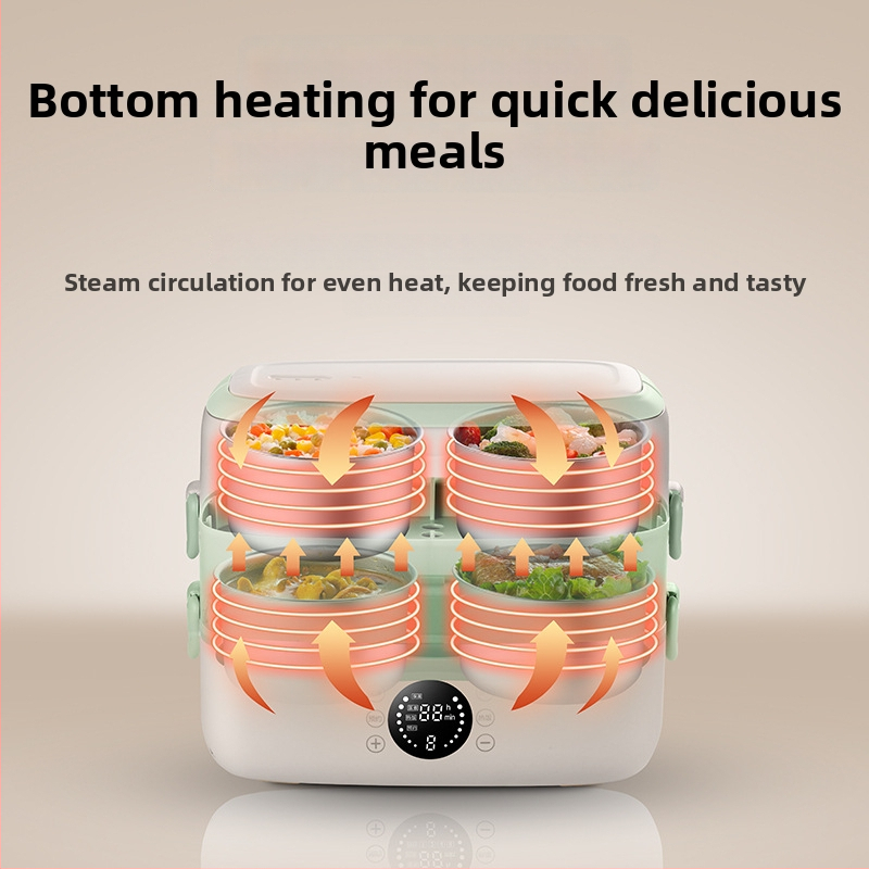 Elektrická krabička na obed, kapacita 2.0 L, 300W, vnútorná miska z nerezovej ocele, AC 110-220V, ohrievanie