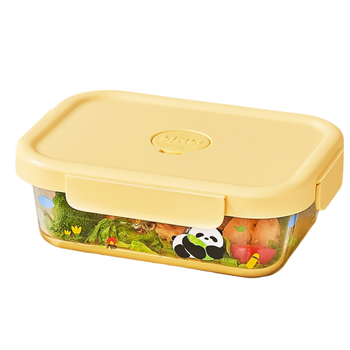 Staklena kutija za ručak, četvrtastog oblika, mikrovalna pogodna, zatvorena za očuvanje svježine, kapacitet 1–2 L